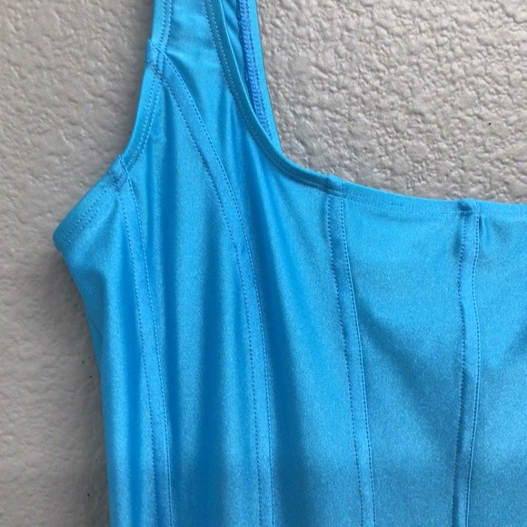 SHANI SHEMER Zoe Lycra Mini Dress Bodycon Turquoise - Picture 7 of 12
